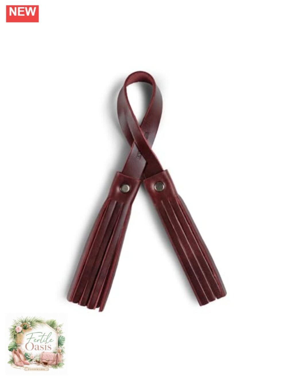 Genuine Leather Handbag Charm with Tassel for Totes & Backpacks